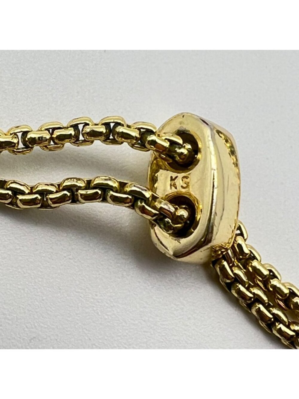 Kendra Scott Gold Iridescent Hexagon Pendant Necklace 28" Adjustable Chain - Picture 5 of 14